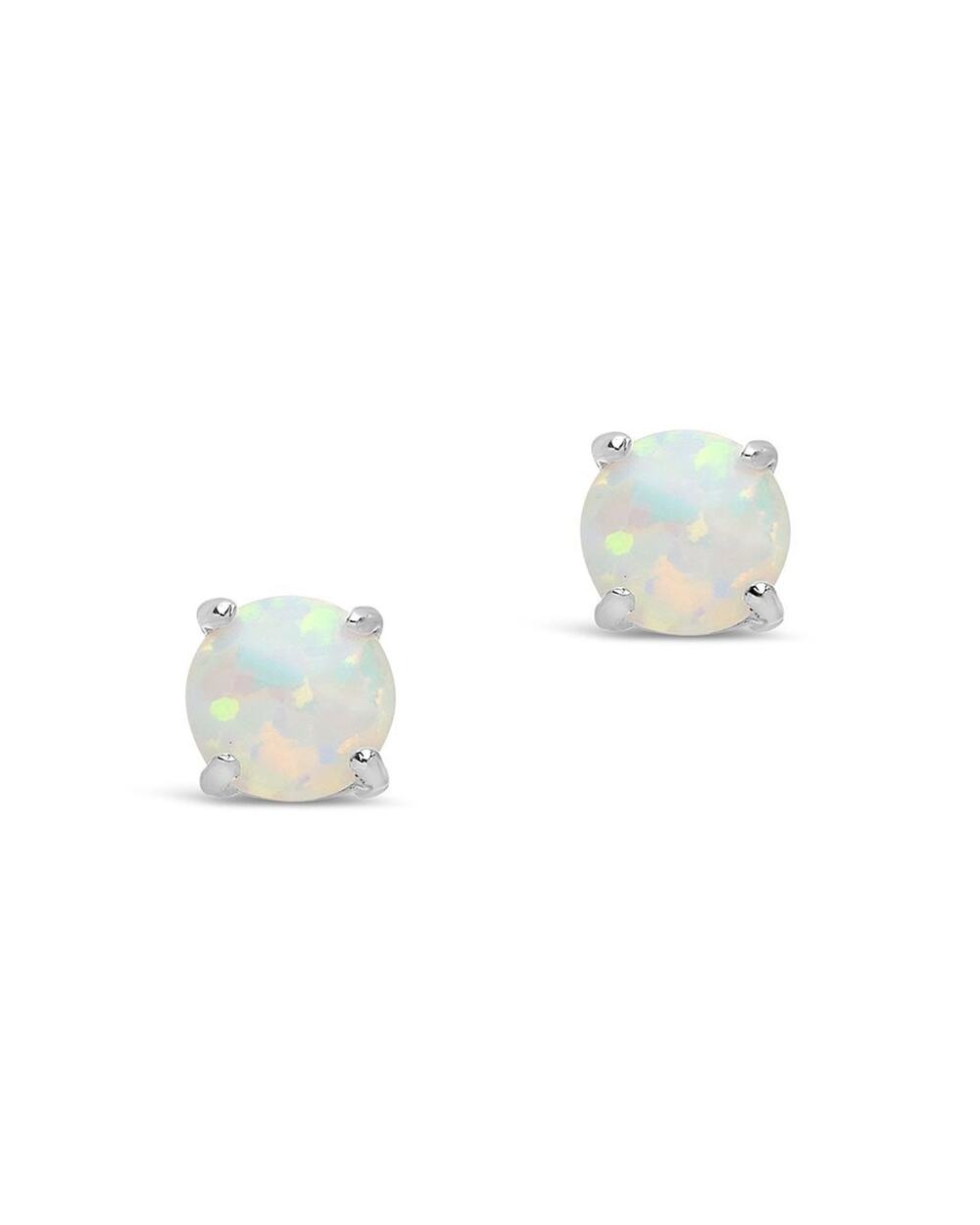 Sterling Forever Sterling Silver 6mm Opal Studs Earrings - OS